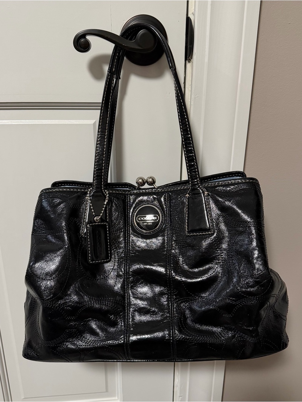 Coach vintage black patent leather bag